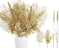 30 Pcs Artificial Christmas Tree Picks and Sprays Glitter Berry Stem Branches Holly Floral Picks Twigs Christmas Tree Ornaments for DIY Xmas Wreath Vase Filler Decorations(Gold)