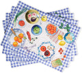 Maison d' Hermine Placemats Set of 4 100% Cotton Washable Cloth Place Mats, Reusable Table Mats for Kitchen Dining Decoration, Party, Wedding, Restaurant Spring/Summer (Gourmand, 13" x 19")