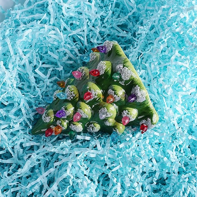 Uptotop 1/2 LB Blue Crinkle Cut Paper Shred Filler for Gift Wrapping Basket Filling, Birthday, Christmas, Thanksgiving, Wedding, Mother's Day