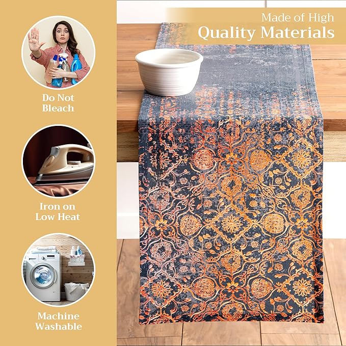 Maison d' Hermine Table Runner 100% Cotton Single Layer Table Runners 72 inches Long for Thanksgiving Christmas Decorations Home Kitchen Dining Party Wedding (Imperfection, 14.5" x 72")