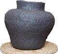 Rustic Ceramic Vase Vintage Farmhouse Style Decor, Frosted Texture Pottery for Home Decor, Modern Living Room, Office Desk Table Centerpiece (Black) 5.5IN