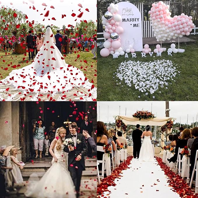 Separated 1000 PCS Artificial Burgundy Rose Petals for Romantic Night,Faux Wine Red Flower Petals for Flower Girl Weddings Valentine Day Party Romantic Decoration(Ready-to-use)