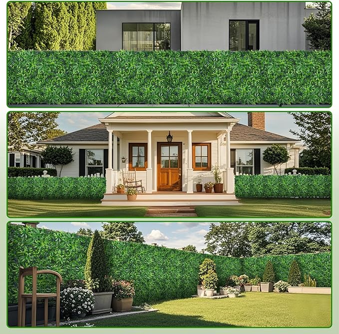 Greenery Grass Wall Panels, 40"x120" (33.33 sqft) Artificial Outdoor Ivy Privacy Fence Screen, UV-Anti Faux Boxwood Roll Grass Wall Panels for Garden Patio Balcony Decor
