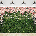 Riyidecor Flower Wall Backdrop Polyester Fabric Pink Rose Floral Blossom Leaves Spring 5Wx3H Feet Birthday Women Girls Photography Background Birthday Wedding Photo Studio Shoot