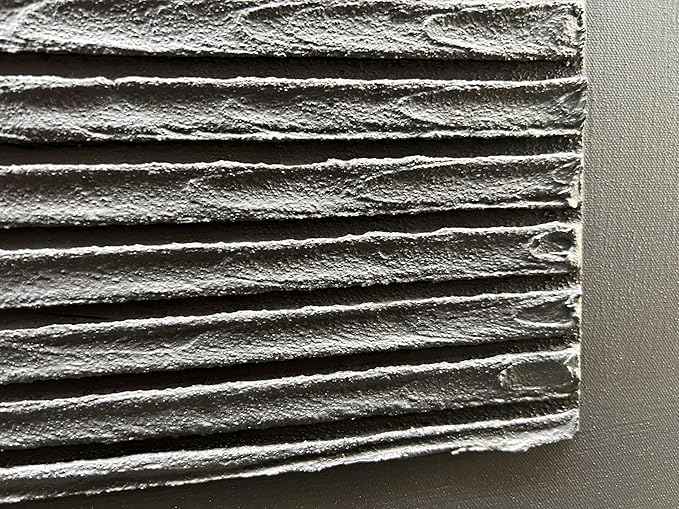 Hand-Painted Black Abstract Wall Decorative Oil Painting Thick Texture Minimalist Art Large Home Wall Decorative Painting 30x60 inches