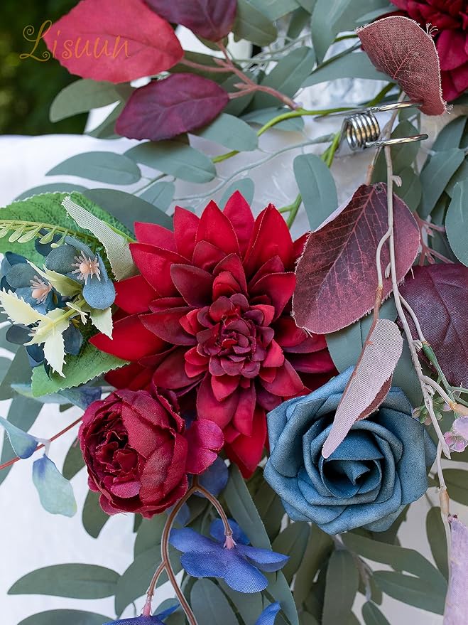 9FT Wedding Arch Flower Garland, Handmade Wedding Table Decorations,Head Table Floral Decor for Noble and Charming Wedding Ceremony