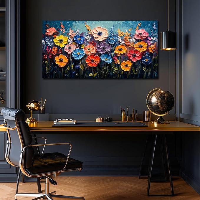 Flower Canvas Wall Art for Bedroom Women Colorful Prints Wall Decor for Living Room Floral Wall Decoration Ready to Hang 20 x 40 Inch