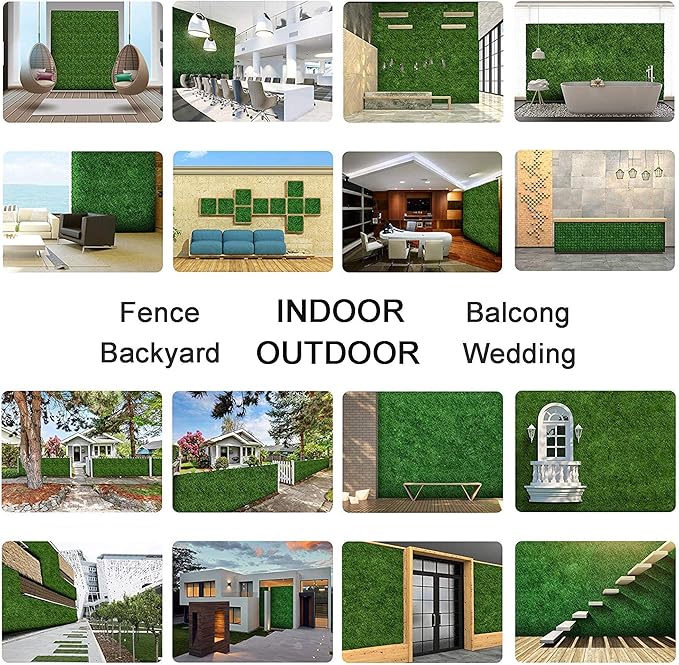 Sunnyglade 12 Pieces 10“x10“ Artificial Boxwood Panels Topiary Hedge Plant, Privacy Hedge Screen Sun Protected Suitable for Outdoor, Indoor, Garden, Fence, Backyard and Decor (10in x 10in)