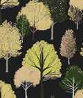 Forest Wallpaper Peel and Stick, Back/Green/Yelllow Trees Contact Paper,Abstract Woodland Landscape Wall Mural Self Adhesive Waterproof Removable for Bathroom Shelves Cabinet Drawer Table 17.5" x 118"