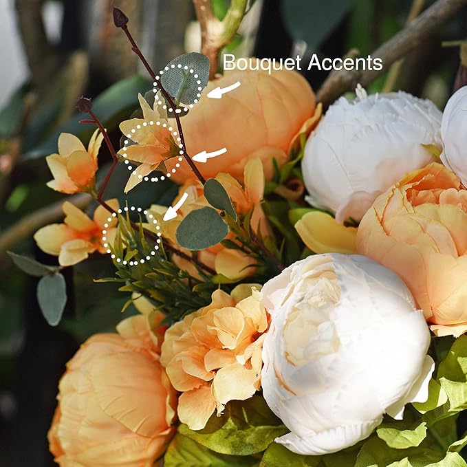 FiveSeasonStuff Vintage Artificial Peonies Silk Flowers and Hydrangeas for Wedding Bridal Home Décor – Beautiful Floral Centerpiece Arrangement Decoration with 2 Bouquets (Summer Breeze)