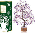 Crocon Amethyst Gemstone Tree Feng Shui Figurine Money Bonsai Chakra Balancing Good Luck Reiki Healing Crystals Decoration Ornament Sculpture Prosperity Table Decor Gift Size 10-12"""