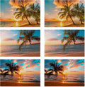 Summer Palm Beach Placemats Set of 6,Washable Heat Resistant 12×18 Inch Linen Table Mats Tropical Place Mats for Party Outdoor Dining Décor