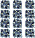 Pack of 12 Artificial Silk Flower Panels, Faux Floral Wall Background for Wedding Party Engagement Bridal Shower Arrangement Home Decorations - Dusty Blue