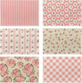 Pink Shabby Chic Floral Placemats Set of 6, Pink Rose Place Mats Washable Heat Resistant 12×18 Inch Linen Table Mats for Party Kitchen Dining, Vintage Outdoor Decor