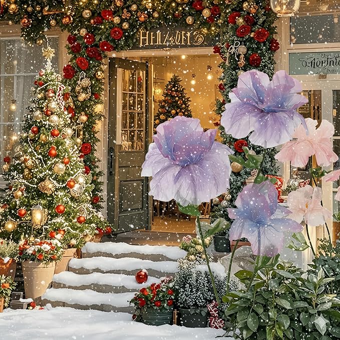 Giant Flowers Backdrop Decor, Jumbo Artificial Silk Flowers for Wedding Ceremony, Christmas Party Banquet, Birthday Home Decor Professional Event Photography Styling