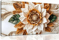 Tarfupth Boho Flower Canvas Wall Art for Living Room White and Brown Large Canvas Prints Botanical Pictures for Bedroom Office Home Decor 20"x40"