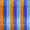 3 Pack 3.3 x 8.2 ft Blue Orange Foil Fringe Backdrop Curtains, Tinsel Streamers Party Decorations, Fringe Backdrop, Door Shimmer for Birthday Party