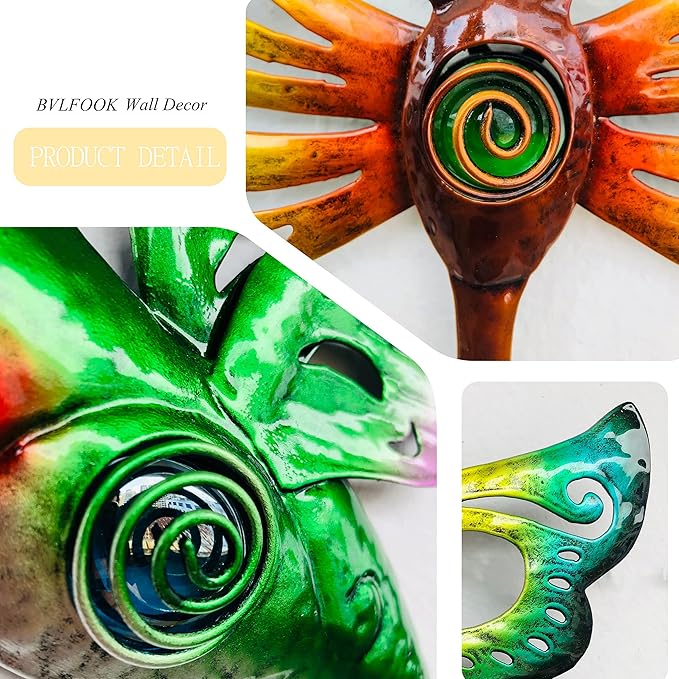 Hummingbird Butterfly Dragonfly Metal Wall Art Decor, Wall Christmas Decoration Hanging for Home Living Room Bedroom Garden Porch Patio Balcony Ornament for Indoor Outdoor, 3 pack 9 inch