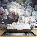 Wall Mural Peel and Stick Vintage Floral Mural- Thick Canvas Waterproof Wallpaper Art for Living Room Bedroom, Large Self-Adhesive Decor (Color-2, 137×98 inch)