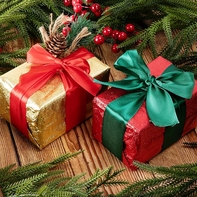 Adnee 2 Roll 10 Yard Floral Foil Plant Pot Covers,Matte Texture Christmas Plant Pot Foil,Golden Floral Pot Wrapping Paper for Christmas Home Flower Pot DIY decor