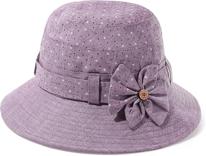 Glamorstar Cloche Hats for Women Vintage Bowler Hat Floral Fedora Bucket Hats