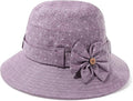 Glamorstar Cloche Hats for Women Vintage Bowler Hat Floral Fedora Bucket Hats