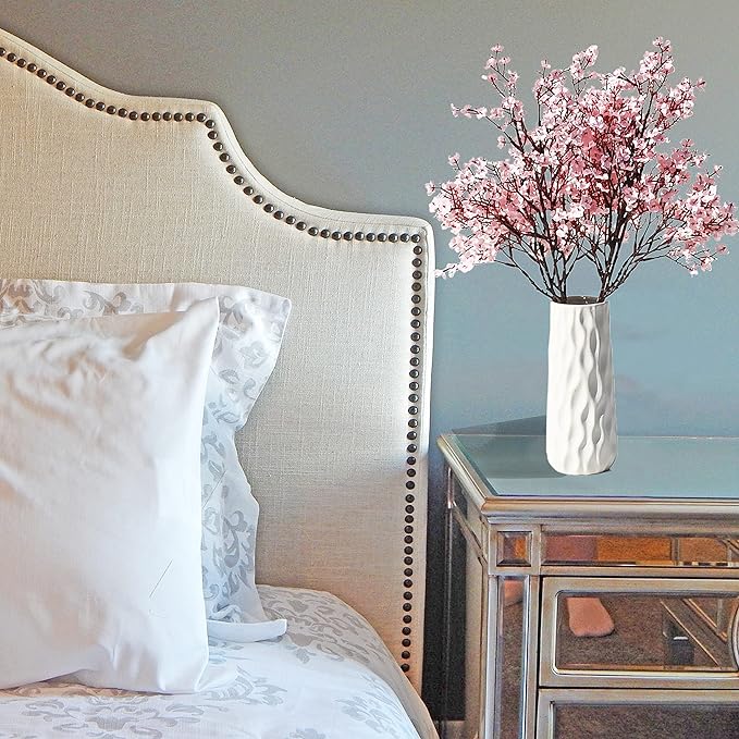 Mandy's Light Pink Artificial Baby’s Breath European Flowers 6 Bundles Silk Gypsophila with Bendable Stems for Fall Thanksgiving & Christmas Centerpiece Wedding Decor and Table Arrangements