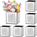 Set of 6 Bling Mirrored Square Glass Vases, 4 x 4 x 4 inches, Silver Flower Vases for Centerpieces Cube Vase Candle Holder for Wedding, Party, Home Office Decoration
