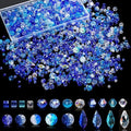1000pcs Glass Beads for Jewelry Making Colorful Rainbow Craft Crystal Beads with Loose Beads Sparkly Beads for DIY Necklace Bracelet Earring(Blue)