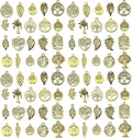 WOCRAFT 60pcs Antique Gold Tree Leaf Charms Bracelet Charms for Jewelry Making Sets DIY Necklace Bracelet Keychain Crafting Charms Kit Craft Supplies (SN888)
