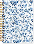 VIIJJUE Chinoiserie Blue and White Porcelain Notebook Journal, Blue Flowers Notebooks for Note Taking, Hardcover Spiral Journal 5.5x8.3 Inch