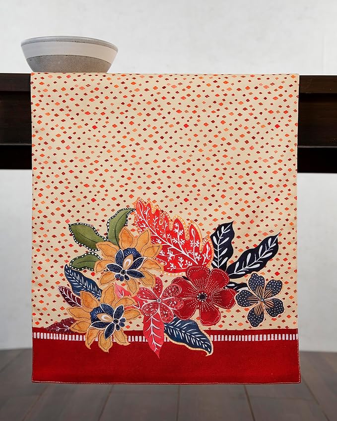 Maison d' Hermine Table Runner 100% Cotton Single Layer Table Runners 72 inches Long for Thanksgiving Christmas Decorations Home Kitchen Dining Party Wedding (Kalahari, 14.5" x 72")