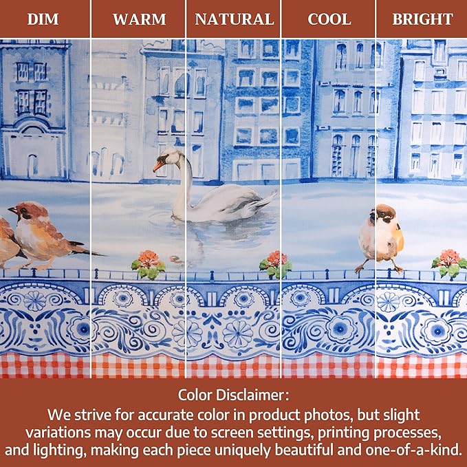 Maison d'Hermine Table runner 100% Cotton DoubleLayer TableRunners 108 inches long Decorative for Home Kitchen Dining Party Baby Shower Wedding Bridal Shower SpringSummer(Amsterdam Canals,14.50"x108")
