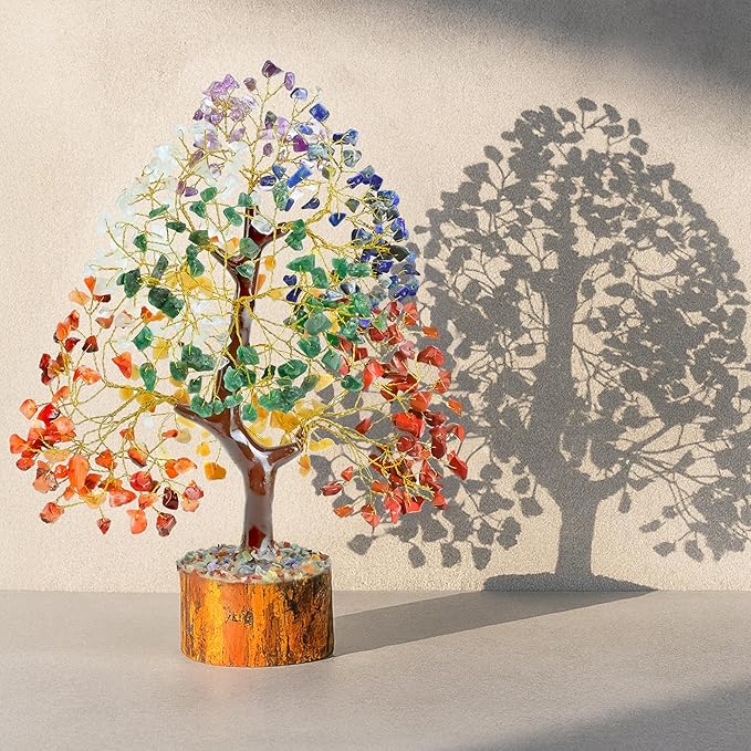 The Original 7 Chakra Crystal Tree Birthday Gifts for Women, Healing Crystal Tree of Life Sister birthday gifts Room & Home Decor Gift for Mom Her Positive Energy New House Warming Gift Women unique