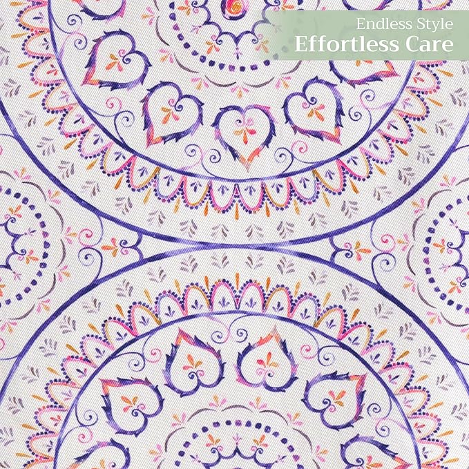 Maison d' Hermine Table Runner 100% Cotton Double Layer Table Runners 108 inches Long Decorative for Home Kitchen Dining Party Baby Shower Wedding Bridal Shower Spring Summer (Mandala, 14.50" x 108")