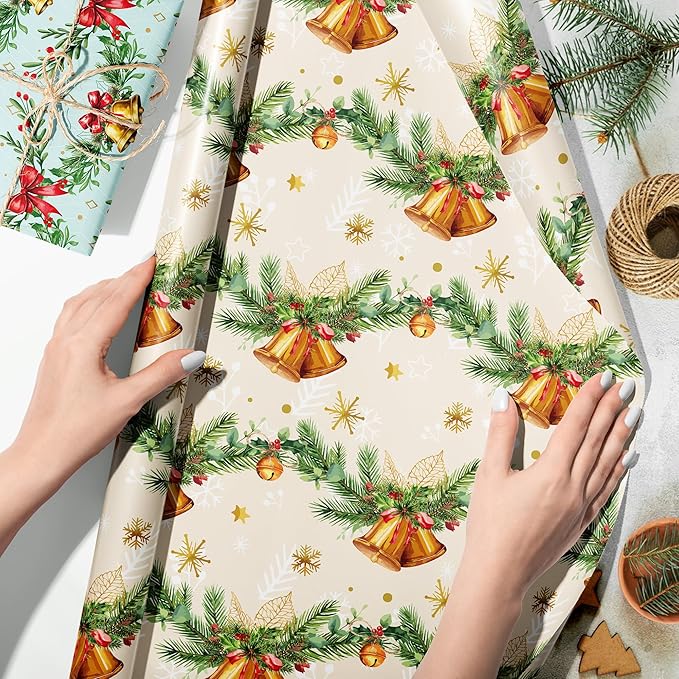 Anor Wishlife Christmas Wrapping Paper,Xmas Wrapping Paper Roll,Holiday Wrapping Paper,20 * 27inch Christmas Party Decorations for Office,Home,Classroom(12pcs)