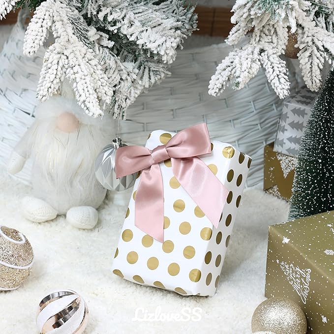 Dusty Rose Satin Ribbon Twist Tie Bows 5 Inch Pre-Tied Dusty Pink Gift Bows for Crafts, Treat Bags, Party Favors, Wedding, Baby Shower, Candy Apple, Christmas Tree (36 Pack)