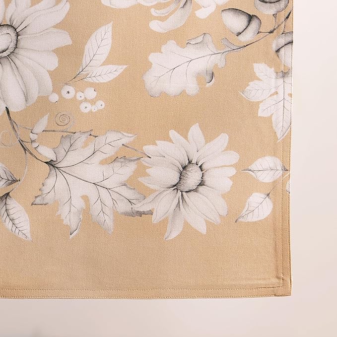 Maison d' Hermine Table Runner 100% Cotton Double Layer Table Runners 108 inches Long for Thanksgiving Christmas Decorations Home Kitchen Dining Party Wedding (Pretty Autumn, 14.5" x 108")