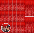 20 Pack Red Streamers Party Backdrop Christmas Decorations Foil Fringe Backdrop Curtains Carnival Casino Theme Birthday New Year Holiday Celebration Bachelorette Party Decorations Supplies