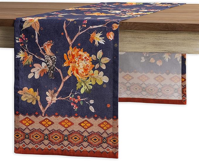 Maison d' Hermine Table Runner 100% Cotton Single Layer Table Runners 90 inches Long for Thanksgiving Christmas Decorations Home Kitchen Dining Party Wedding (Kelim - Infinity, 14.5" x 90")
