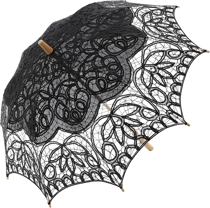 BABEYOND Lace Umbrella Parasol Vintage Wedding Bridal Umbrella for Decoration Photo Lady Costume Tea Party