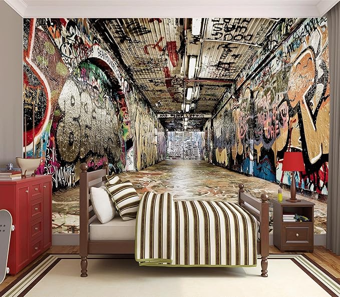 Cliouar-Graffiti on The Underground Crosswalk in The Tunnel Peel and Stick 137" x 102"