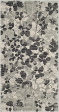 SAFAVIEH Evoke Collection 2'2" x 4' Grey/Black EVK236R Floral Non-Shedding Living Room Bedroom Accent Rug