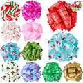 JOYIN 24 PCS Christmas Ribbon Pull Bow, 5" Gift Wrapping Pull Bow, Xmas Gift Accessory for Christmas Present Wrapping, Party Decorations, Boxing Day Decorations, Holiday Decor