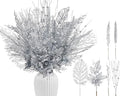 30 Pcs Artificial Christmas Tree Picks and Sprays Glitter Berry Stem Branches Holly Floral Picks Twigs Christmas Tree Ornaments for DIY Xmas Wreath Vase Filler Decorations(Silver)