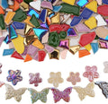 1.5 lb Ceramic Tiles for Mosaics - (Irregular, Flower & Butterfly Mix), Ceramic Mosaic Tiles for Crafts, DIY Art Project & Home Decor