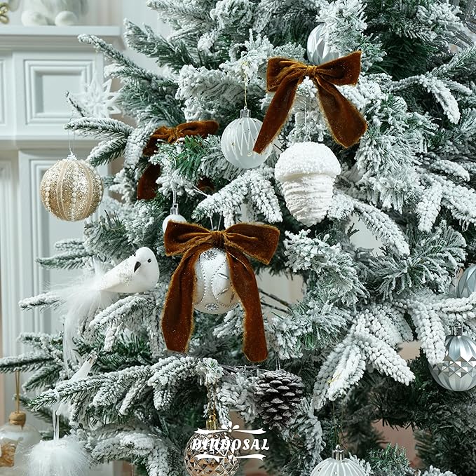 Brown Velvet Ribbon 1.5 inch Dark Brown Frayed Velvet Ribbon Brown Raw Edge Ribbon for Wreaths, Christmas Tree Decoration, Flower Bouquet, Gift Wrapping, Bows Making, Wedding Decor-3 Yards