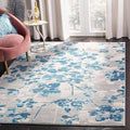 SAFAVIEH Evoke Collection Area Rug - 6'7" x 9', Grey & Light Blue, Floral Design, Non-Shedding & Easy Care, Ideal for High Traffic Areas in Living Room, Bedroom (EVK236J)