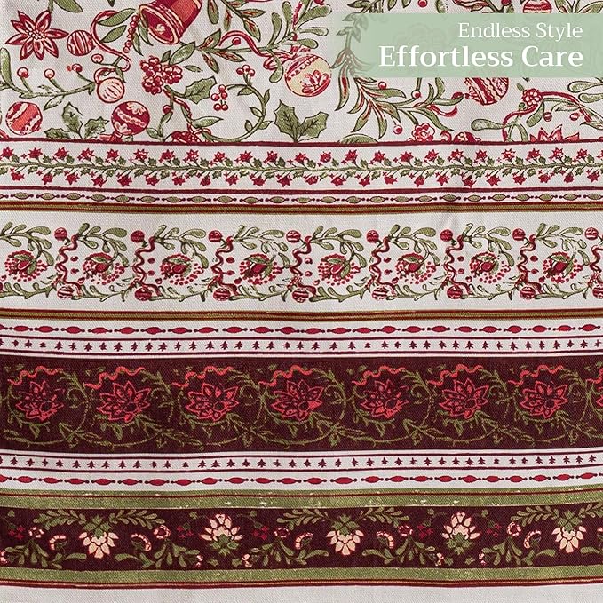 Maison d' Hermine Table Runner 100% Cotton Single Layer Table Runners 72 inches Long for Thanksgiving Christmas Decorations Home Kitchen Dining Party Wedding (Reveillon Au Jardin, 14.5" x 72")
