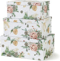 Soul & Lane Christmas Gift Box - Evergreen Ensemble - Set of 3: Holiday Themed Nesting Storage Boxes, Keepsake and Photo Boxes with Lids, Festive Decorative Cardboard Containers for Presents
